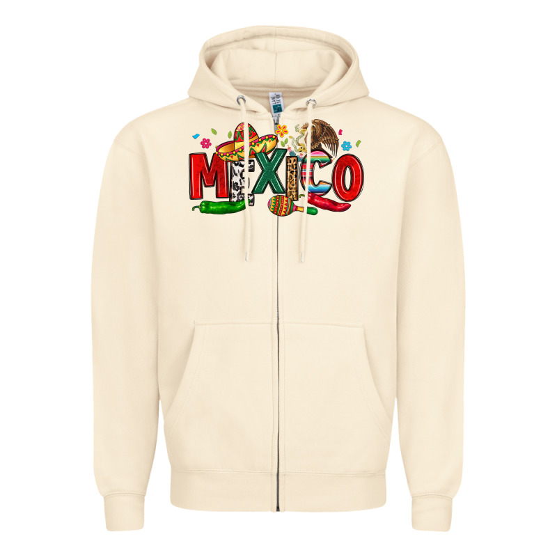 Colorful Mexico Collage Zipper Hoodie by LillyAllenDesigns | Teevron