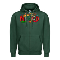 Sports Green colorful mexico collage Zipper Hoodie - LillyAllenDesigns