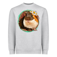 Heather Grey floral leopard guinea pigs Heavyweight Sweatshirt - Jasminsmagicworld
