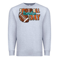 Heather Grey Football kinda day Premium Sweatshirt - NancyCooperArtShop