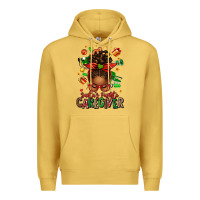 Antique Gold santas favorite caregiver afro messy bun Premium Hoodie - texasbilliewilder