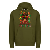 Army Green santas favorite caregiver afro messy bun Premium Hoodie - texasbilliewilder