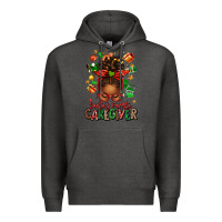 Charcoal Heather santas favorite caregiver afro messy bun Premium Hoodie - texasbilliewilder
