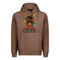 Chestnut santas favorite caregiver afro messy bun Premium Hoodie - texasbilliewilder