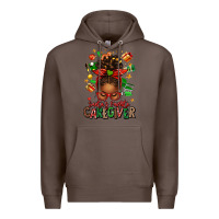 Coffee santas favorite caregiver afro messy bun Premium Hoodie - texasbilliewilder