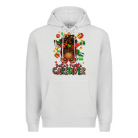 Dove Grey santas favorite caregiver afro messy bun Premium Hoodie - texasbilliewilder