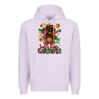 Lilac santas favorite caregiver afro messy bun Premium Hoodie - texasbilliewilder