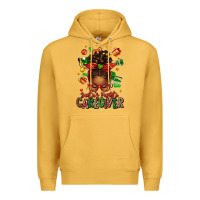 Mustard santas favorite caregiver afro messy bun Premium Hoodie - texasbilliewilder