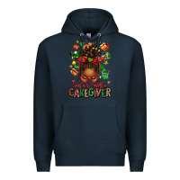 Navy santas favorite caregiver afro messy bun Premium Hoodie - texasbilliewilder