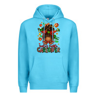 Ocean Blue santas favorite caregiver afro messy bun Premium Hoodie - texasbilliewilder