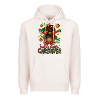 Pale Pink santas favorite caregiver afro messy bun Premium Hoodie - texasbilliewilder