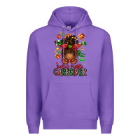 Purple santas favorite caregiver afro messy bun Premium Hoodie - texasbilliewilder