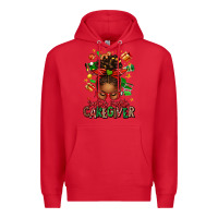 Red santas favorite caregiver afro messy bun Premium Hoodie - texasbilliewilder
