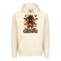 Sandshell santas favorite caregiver afro messy bun Premium Hoodie - texasbilliewilder