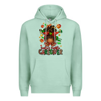 Seafoam santas favorite caregiver afro messy bun Premium Hoodie - texasbilliewilder