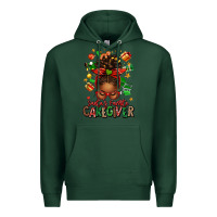 Sports Green santas favorite caregiver afro messy bun Premium Hoodie - texasbilliewilder