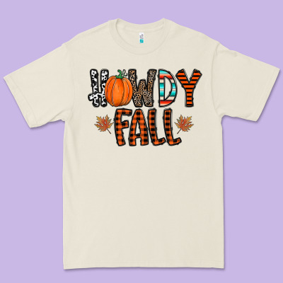 Howdy Fall Premium Tee Designed By Cowhidedigitalart