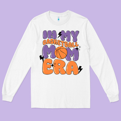 In My Basketball Mom Era Long Sleeve Tee Designed By Maliassmallbusiness