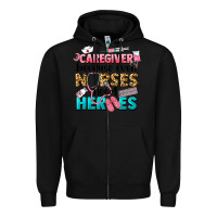 Black caregiver because nurses need heroes Zipper Hoodie - LillyAllenDesigns