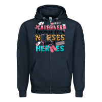 Navy caregiver because nurses need heroes Zipper Hoodie - LillyAllenDesigns