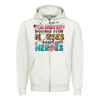 Oatmeal Heather caregiver because nurses need heroes Zipper Hoodie - LillyAllenDesigns