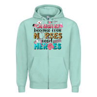 Seafoam caregiver because nurses need heroes Zipper Hoodie - LillyAllenDesigns
