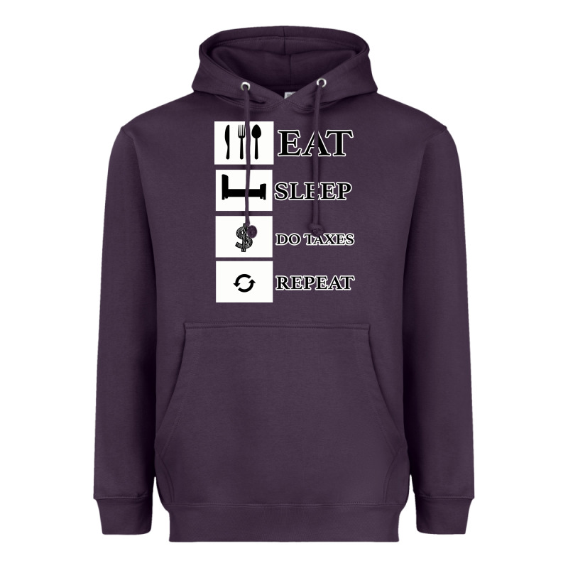 Tax Day Eat Sleep Do Taxes Repeat Gift Heavyweight Hoodie by Bettercallsaul | Teevron