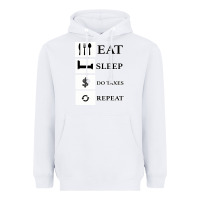 White Tax Day Eat Sleep Do Taxes Repeat Gift Heavyweight Hoodie - Bettercallsaul