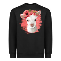 Black floral baby goat Heavyweight Sweatshirt - Jasminsmagicworld