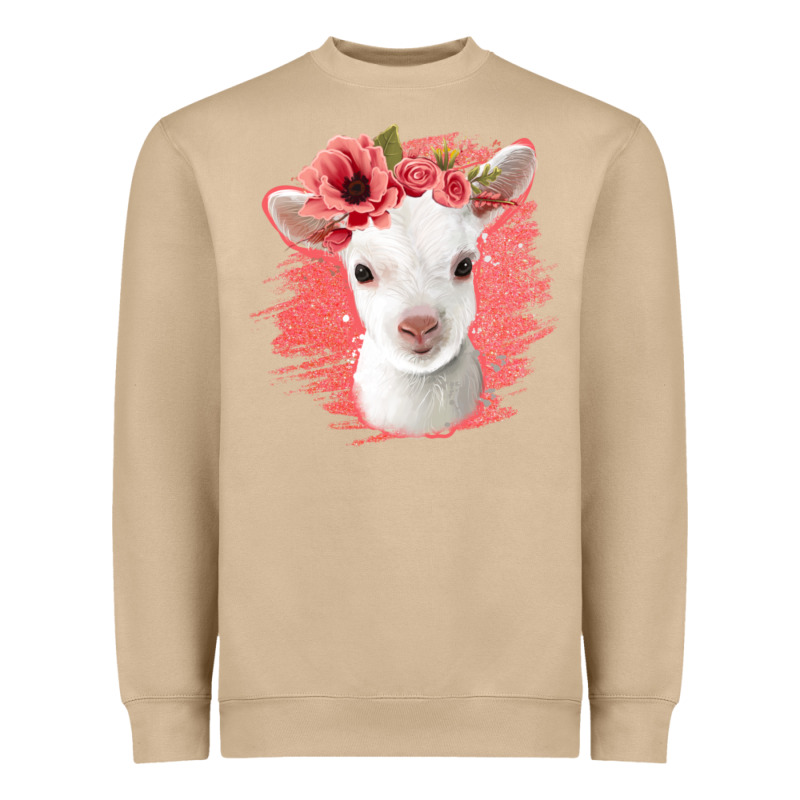 Floral Baby Goat Heavyweight Sweatshirt by Jasminsmagicworld | Teevron