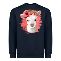Navy floral baby goat Heavyweight Sweatshirt - Jasminsmagicworld