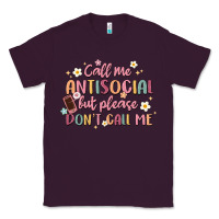 Plum call me antisocial but please don't call me Classic Tee - MaliasSmallBusiness