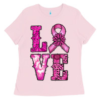 Bubblegum Pink cancer love Ladies Tee - RanaPortraitStore
