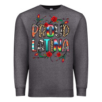 Charcoal Heather Proud Latina Premium Sweatshirt - texasbilliewilder