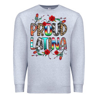 Heather Grey Proud Latina Premium Sweatshirt - texasbilliewilder