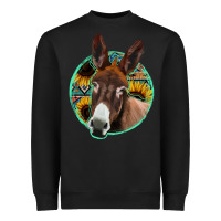 Black aztec backsground donkey Heavyweight Sweatshirt - Jasminsmagicworld