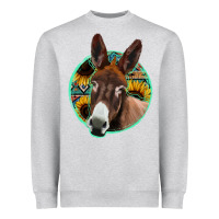 Heather Grey aztec backsground donkey Heavyweight Sweatshirt - Jasminsmagicworld