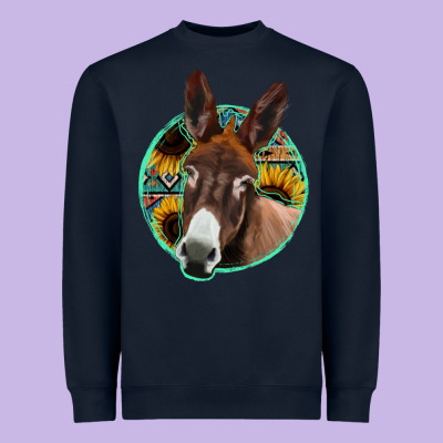 Aztec Backsground Donkey Heavyweight Sweatshirt Designed By Jasminsmagicworld