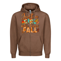 Chestnut just a girl who loves fall Zipper Hoodie - BundleAndBundleShop