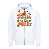 White just a girl who loves fall Zipper Hoodie - BundleAndBundleShop