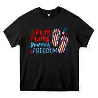 Black flip flops fireworks & freedom Heavy Core Tee - BarkalooDesign