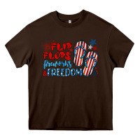 Chocolate Brown flip flops fireworks & freedom Heavy Core Tee - BarkalooDesign