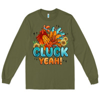 Army Green cluck yeah Long Sleeve Tee - MaliasSmallBusiness