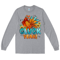 Heather Grey cluck yeah Long Sleeve Tee - MaliasSmallBusiness