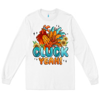 White cluck yeah Long Sleeve Tee - MaliasSmallBusiness