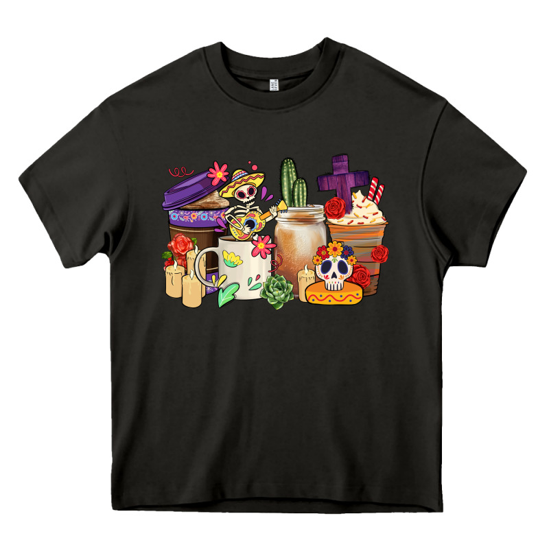 Mexican Dia De Los Muertos Coffee Cups Heavy Core Tee by CTS Tumbler Store | Teevron