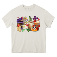 Cream mexican dia de los muertos coffee cups Heavy Core Tee - CTS Tumbler Store