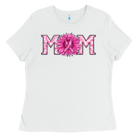 White breast cancer mom Ladies Tee - RanaPortraitStore