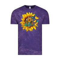 Cloud Purple western sunflower  cross believe Vintage Tee - BarkalooDesign