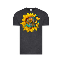 Vintage Black western sunflower  cross believe Vintage Tee - BarkalooDesign